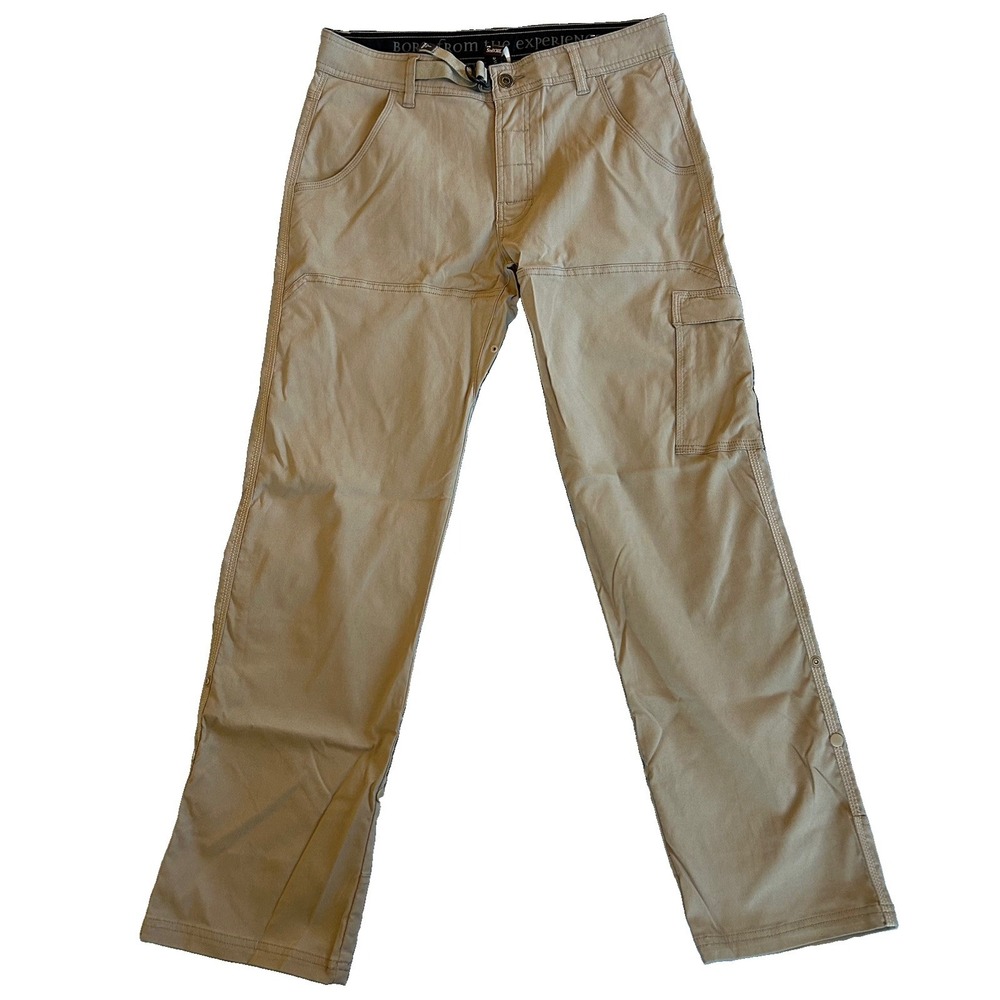 PrAna Pants Mens Beige Stretch Zion Cargo Performance Hiking Outdoor Small/30L